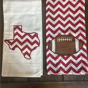 Maroon and White Chevron Kitchen Towels